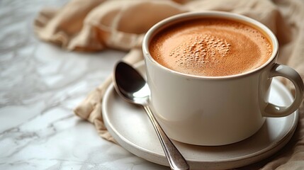 Obraz premium Close-up of a Cup of Coffee with Foam