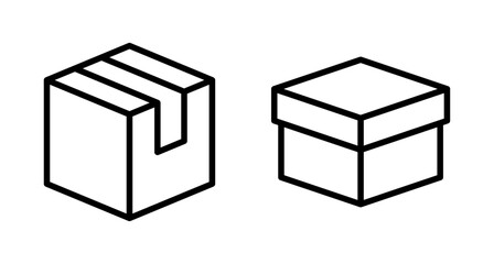 Box icon vector isolated on white background. Cardboard box, packaging open. Box vector icon