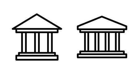 Bank icon vector isolated on white background. bank vector icon, museum, university