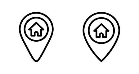 Address symbol icon vector isolated on white background . address icon vector. home location icon