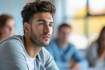 Obraz premium Young Arab Man in a Thoughtful Pose