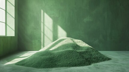 Pile of Sand in Room with Window