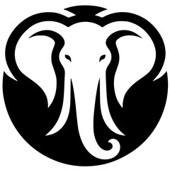 Silhouette of elephant head logo