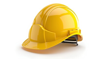 Fototapeta premium yellow helmet isolated on white