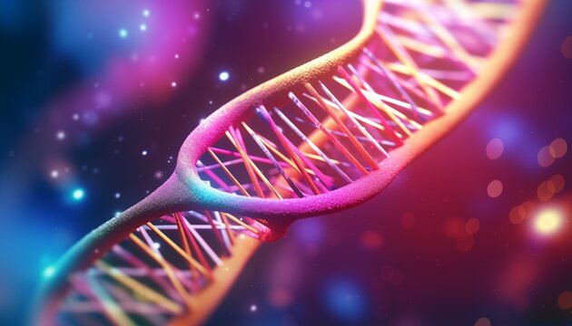 dna strand on blue background