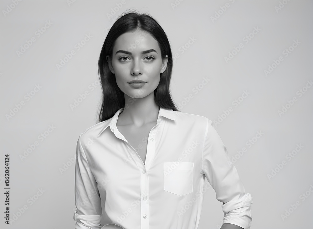 Wall mural Professional Portrait of a Woman in a Business Shirt