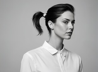 Stylish Woman in a Chic Ponytail