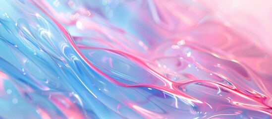 Fototapeta premium Abstract pink and blue background with glass wavy lines, light red gradient with soft edges in the style of a digital art, ethereal pastel colors with high resolution
