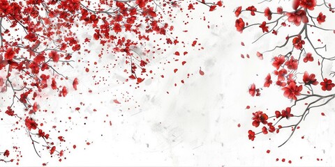 Obraz premium Minimalist Elegance. Clean and modern red and white color scheme concept