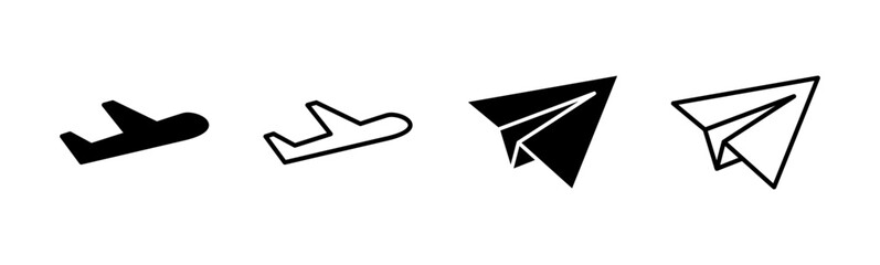 Plane icon set. Airplane icon vector. Flight transport symbol. Travel illustration. Holiday symbol