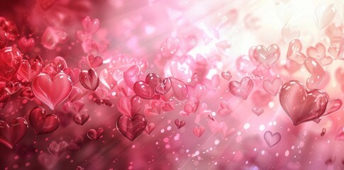 Romantic Valentine Background. Love and Heart Shapes Concept