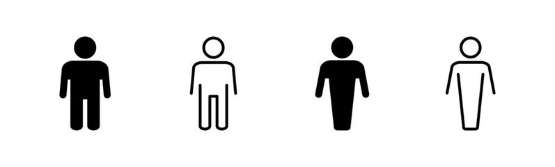 Man icon set. male icon vector. human symbol