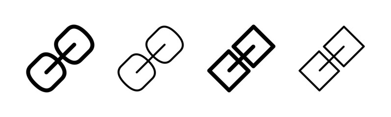 Link icon set. Hyperlink chain symbol.