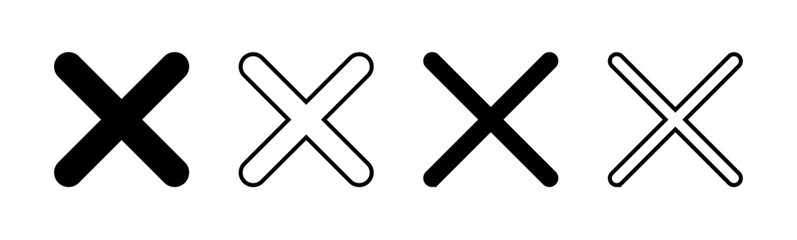 Close icon set. Delete icon vector. cross sign