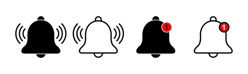 Bell Icon set. Notification icon for your web site design