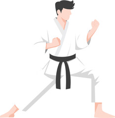 karate kung fu master Vector. karate moves illustration