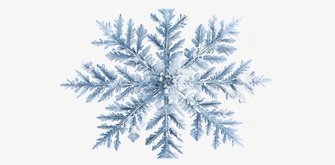 Delicate Snowflake on Transparent Background. Winter Wonderland Concept