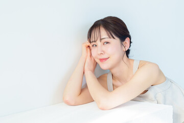 Naklejka premium 女性 スキンケア ビューティー コンセプト