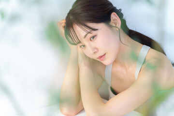 Fototapeta premium 女性 スキンケア ビューティー コンセプト