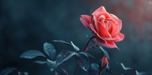 Elegance in Bloom. Vibrant rose with soft blurred background