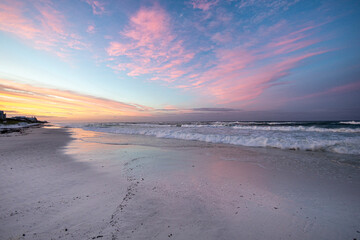 Early morning on the beach in Santa Rosa Beach Florida at sunrise - 