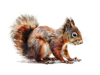 Squirrel on White Background