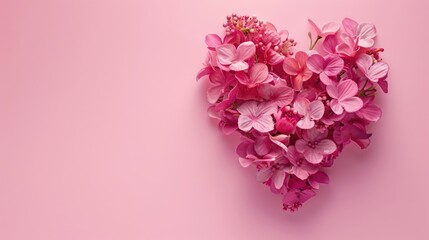 Fototapeta premium Valentine s Day symbol on pink backdrop