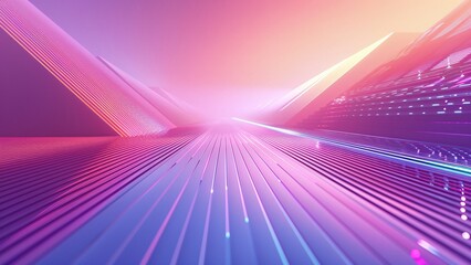 Colorful gradient divergent lines technology background