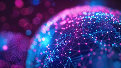 Artificial intelligence digital network technology theme background