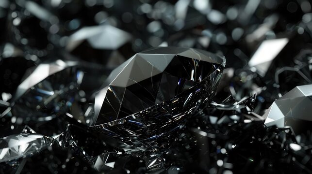 Sparkling Black Diamond Background. Elegance and sophistication concept
