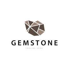 Naklejka premium Gemstone Logo Stone Jewelry Vector Template Premium