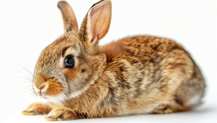 Fototapeta premium A Close-Up of a Brown Rabbit Lying Down
