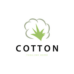 cotton logo design flower soft cotton organic plant textile material clothing illustration template
