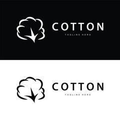 cotton logo design flower soft cotton organic plant textile material clothing illustration template