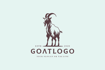 logo design goat silhouette goat vector template