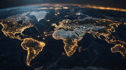 Global business expanding horizons with international CRM development, showcasing interconnected markets, diverse teams, and innovative strategies for growth and customer relationship management.