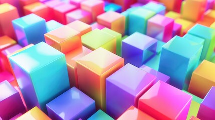 Obraz premium Abstract Colorful Cubes Pattern