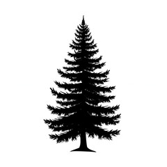 Obraz premium christmas tree silhouettes, christmas tree isolated on white