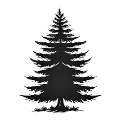 Obraz premium christmas tree silhouettes, christmas tree isolated on white