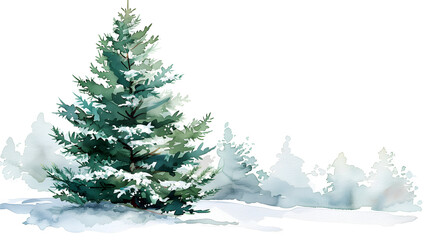 winter landscape with pine trees and snow