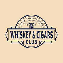 Premium retro  vintage badge brewing brewery hops logo design