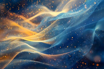 Fototapeta premium Vibrant Flowing Particles Backdrop with Ethereal Digital Energy
