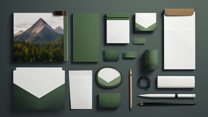 The Showcase Your Brand with Polished Precision of Professional Corporate Identity Mockups. Suitable for various formats including digital presentations, printed marketing materials, and social media 