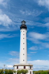 Lighthouse of Biarritz in touristic Biarritz city, Basque Country, Bay of Biscay of Atlantic ocean, France
