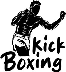 illustration vector kick boxing muay thai poster style	
