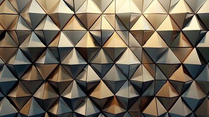 A stunning geometric mosaic of tessellated triangles in cool earth tones