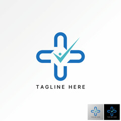 Obraz premium Logo design graphic concept creative premium vector stock initial U font cycle mark checklist medical cross. Related monogram typography hospital care