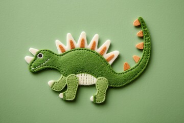 Obraz premium embroidered art of cute dinosaurus cute Spinosaurus, embroidered, fashion, art, textile, dinosaur, design, vector, fabric, retro, decoration, print, illustration, graphic,, kids