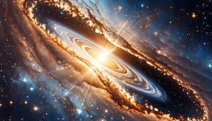 A Spiral Galaxy with A Star in The Middle