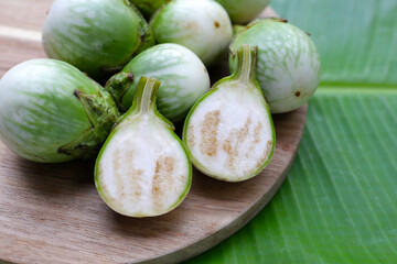 Thai green eggplant, fresh organic vegetables